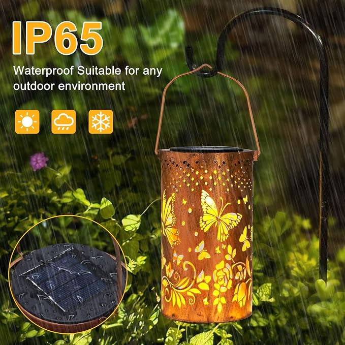 Butterfly Solar Lanterns Outdoor Waterproof Hanging Lights, Butterfly Gifts - Image 5