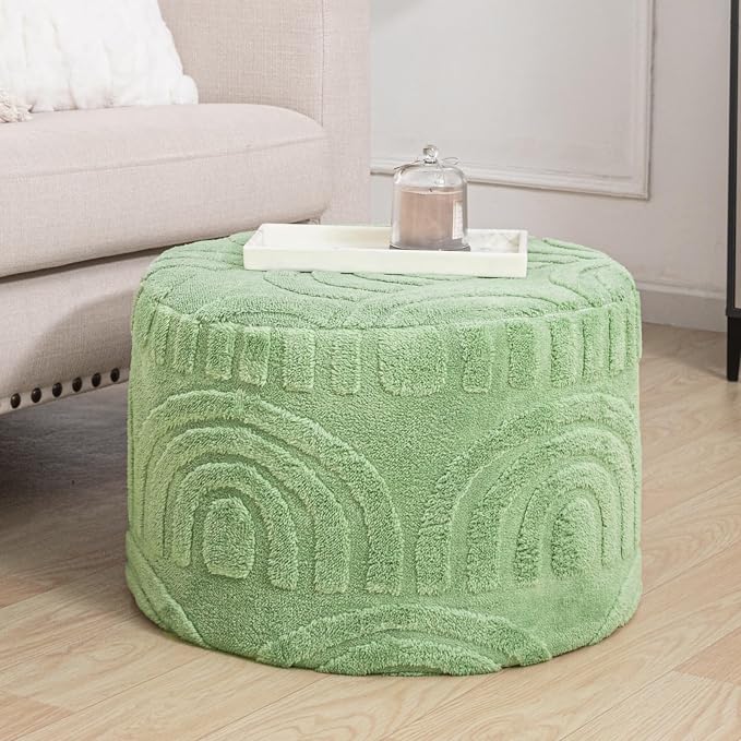 Asuprui Plush Fabric Ottoman Footrest – 20"x14" Soft Foam Pouf by Asuprui