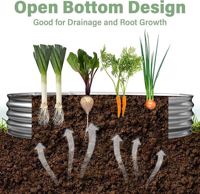 TATAANTY Raised Garden Bed for Outdoor: 4x2x1ft Durable Metal Vegetable Plant - Image 5
