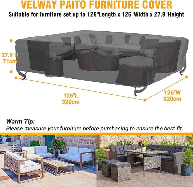 elway Patio Furniture Cover Waterproof Outdoor Sectional Sofa Set Covers - Image 2