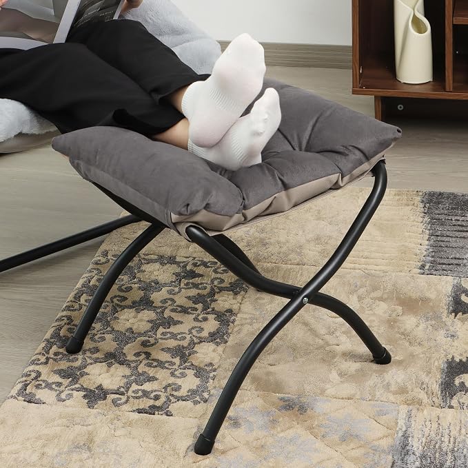 15" Folding Ottoman, Foldable Footrest Stool, Portable Small Foot Stool - Image 9