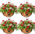 Metal 10 inch Round Planter, 4 Pack Hanging Wire Basket by JFFLYIT