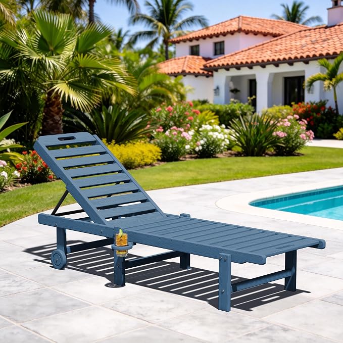 SERWALL Outdoor Chaise Lounge, Patio Chaise Lounge Chair - Image 2