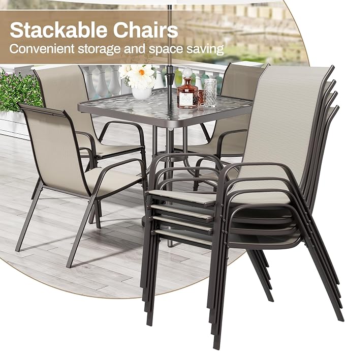TLSUNNY Patio Dining Set 5 Pieces, All Weather Outdoor Furniture W/30"X 30" - Image 7