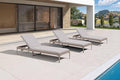 PURPLE LEAF Outdoor Chaise Lounge Set of 3 Aluminum Adjustable Patio Lounger by PURPLELEAF