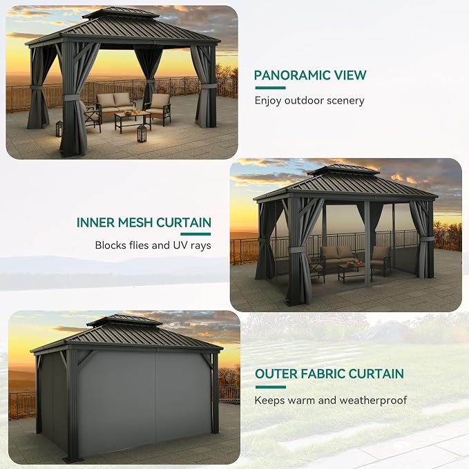 YITAHOME 10x12ft Hardtop Gazebo - Image 6