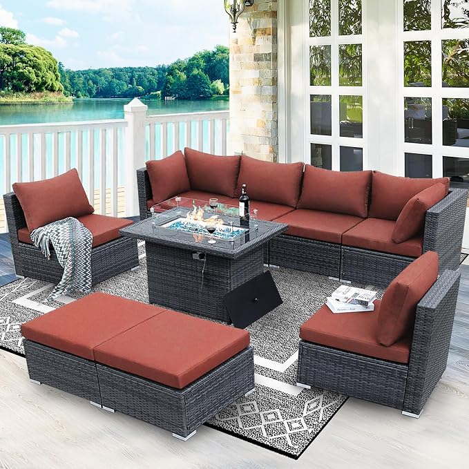 BULEXYARD 9 Pcs Highback Patio Furniture Set - Image 9