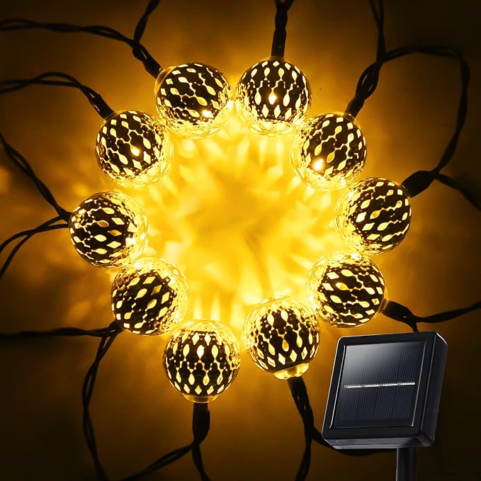 33FT 100LED Solar String Lights Outdoor Waterproof, Globe Solar Fairy Lights - Image 7