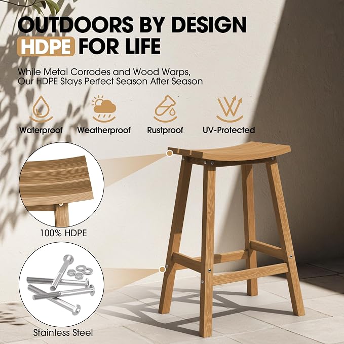 Ciokea 4 Set 29" Outdoor Bar Stools - Image 5