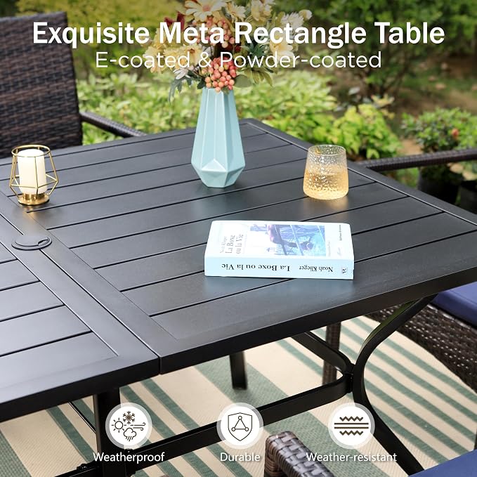 PHI VILLA 7 Pieces Patio Dining Set - Image 5