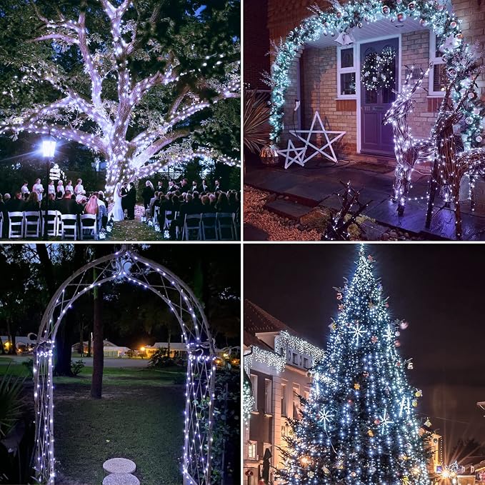 JMEXSUSS 4 Pack 100 LED Solar String Lights - Image 2