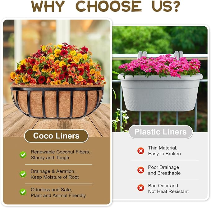 Riare 4 Pack 24 Inch Trough Coco Coir Liners - Image 5