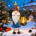 Solar Garden Gnome Statue with Lights, 14.56in Tall Solar Gnome Garden by yulloyello
