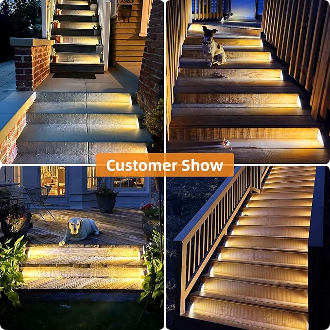 VOLISUN Solar Step Lights Outdoor Waterproof, LED Outdoor Stair Lights - Image 7