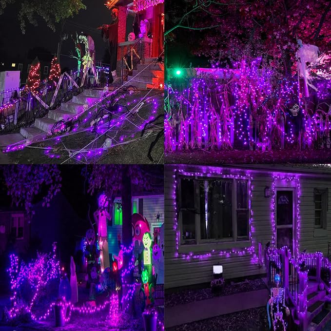 YIQU Purple 82FT 200 LED Extendable Halloween Lights - Image 3
