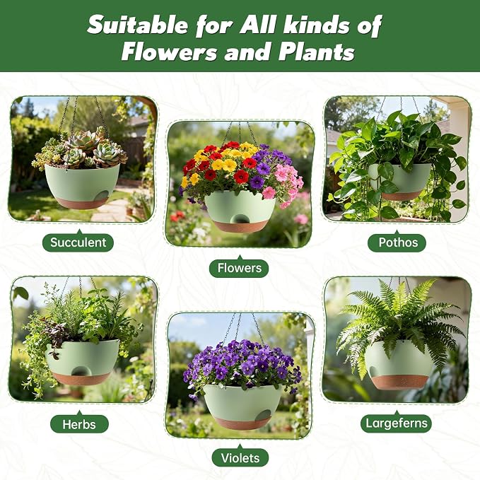 4-Piece Set of 8-Inch Hanging Planters - Image 6