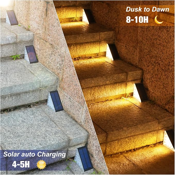 VOLISUN Solar Step Lights for Outside, Solar Stair Lights Outdoor Waterproof - Image 2
