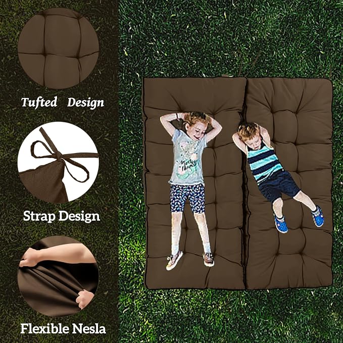 Outside Benches Cushion with Backrest, Thicken Waterproof Swing Cushions 2/3 - Image 4