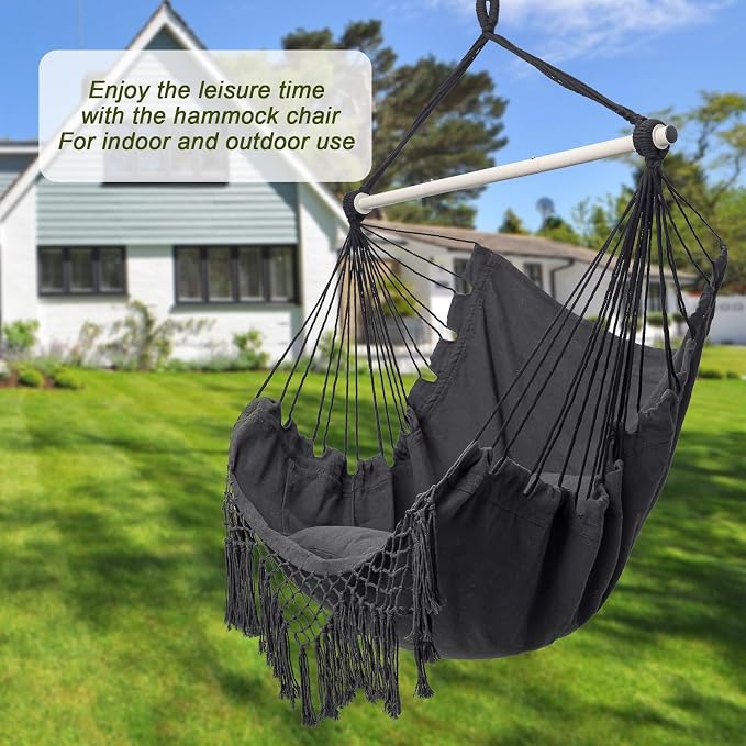 Hammock Chair, Hanging Rope Swing Seat - Image 2