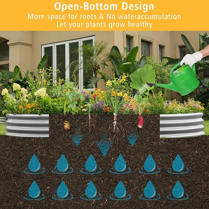 Garden 2Pcs 4x2x1ft Galvanized Raised Garden Bed Kit - Image 7