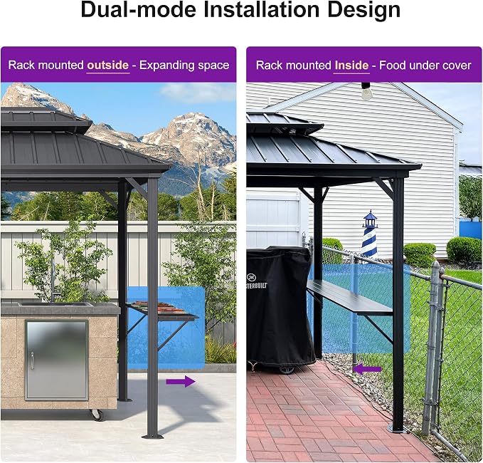 PURPLE LEAF 6' X 8' Hardtop Grill Gazebo - Image 6