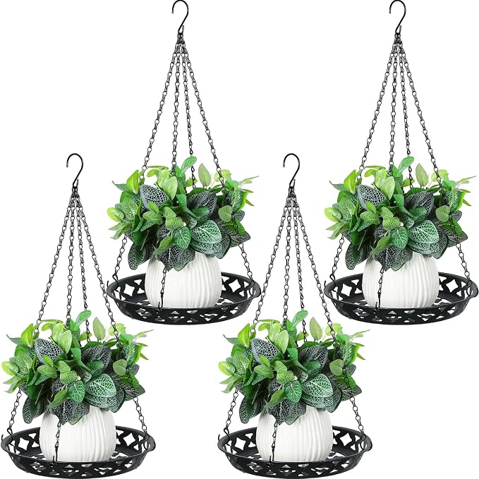 Enhon 4 Pack Plant Hanger, 12 Inch Metal Hanging Planter by Clickhere