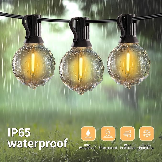 Outdoor String Lights with Remote, 50ft 25 Bulbs Low Voltage Patio Lights - Image 7