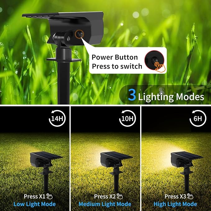 Solar Spot Lights Outdoor 6 Pack, Solar Landscape Spotlights Waterproof - Image 6