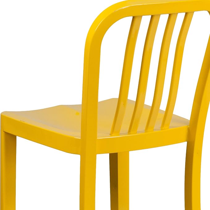 Flash Furniture Commercial Grade 30" High Yellow Metal Indoor-Outdoor Barstool - Image 9
