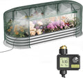 Raised Garden Bed with Sprinkler Timer and Self-Watering System, Oval Raised by Lineware