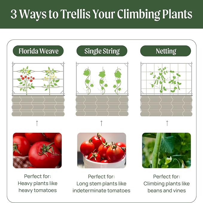 Vego Garden Metal Frame Cucumber Tomato Trellis, Garden Trellis - Image 7