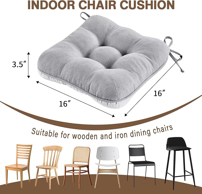 BETU Chair Cushions for Dining Chairs Set of 6, 3.5" Thick Kitchen Table Chair - Image 2