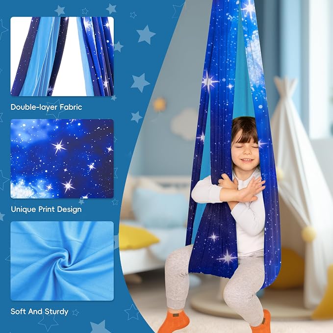 OUTREE Sensory Swing for Kids, Double Layer Therapy Hammock, Indoor Swing - Image 4