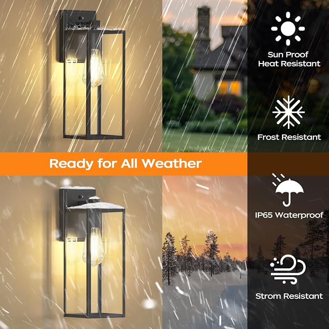 WIHTU 16in Dusk to Dawn Outdoor Lighting Fixtures, Exterior Front Porch Light - Image 6