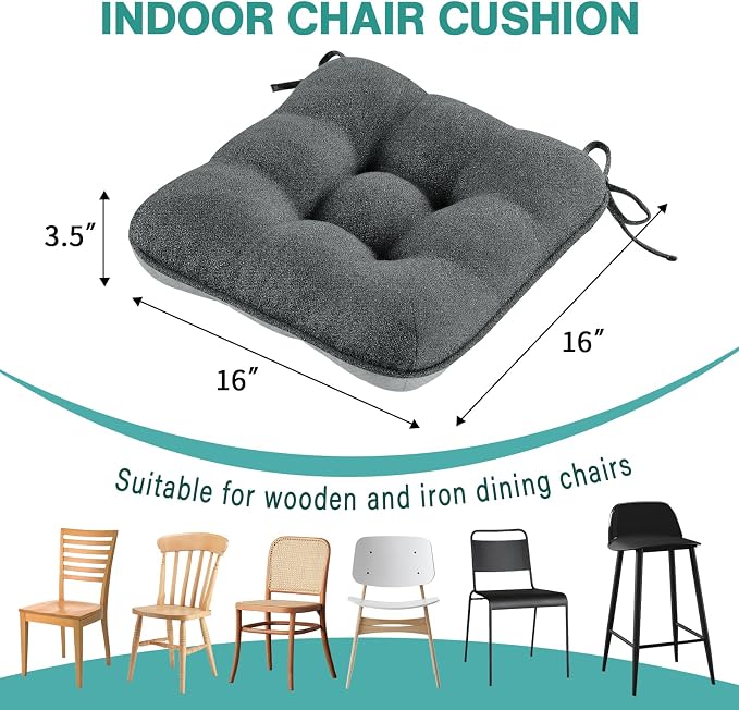 BETU Chair Cushions for Dining Chairs Set of 4, 3.5" Thick Kitchen Table Chair - Image 9