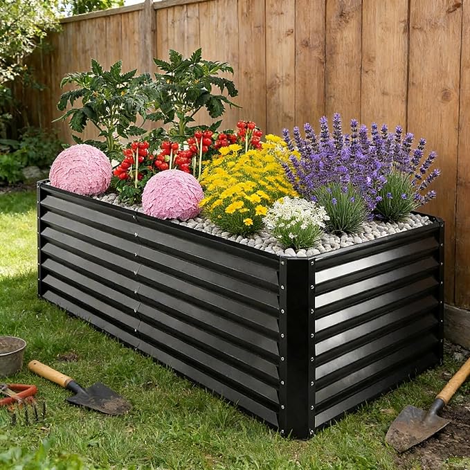 GARDMAX 6x3x1FT Raised Garden Bed Kit, Metal Planter Boxes Outdoor - Image 6