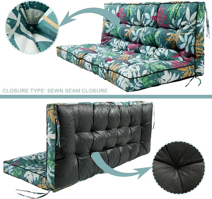 Outside Benches Cushion with Backrest, Thicken Waterproof Swing Cushions 2/3 - Image 4