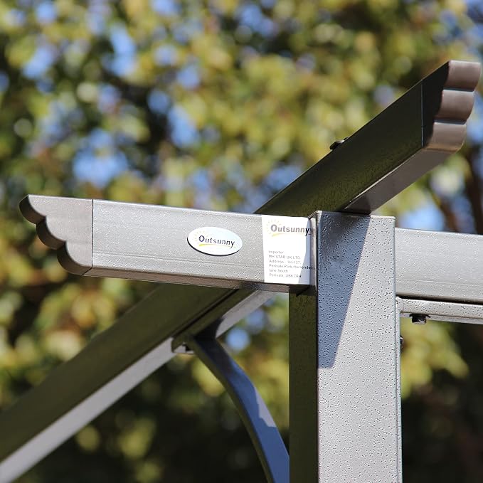 Outsunny 11.5' x 11.5' Outdoor Retractable Pergola Canopy, Metal Patio Shade - Image 8