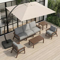 HDPE Patio Furniture Set with Cantilever Umbrella, Outdoor Couch with Washable by YourPerfectOutdoorEscape