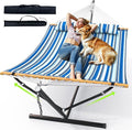 Double Hammock with Stand for Outdoor, Heavy Duty Portable Hammock with by ANAGOO