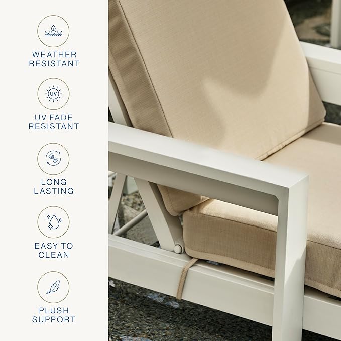 Honeycomb Outdoor Essentials Chaise Lounge, 21 x 70, Medina Medallion Blue - Image 5