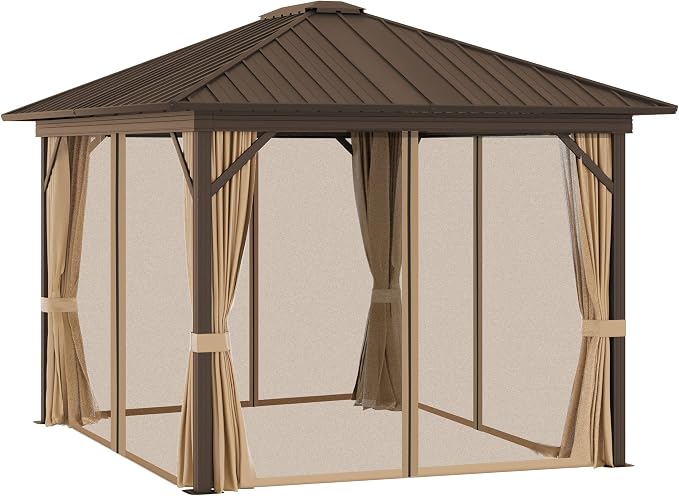 Outsunny 10' x 12' Hardtop Gazebo Canopy - Image 8