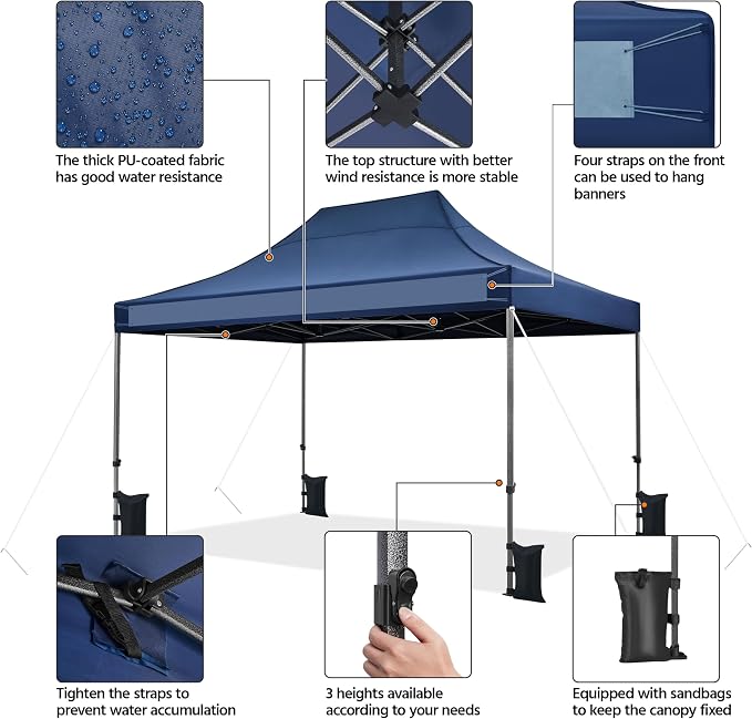 Yaheetech Heavy Duty Pop Up Canopy Tent, 10x15 Commercial Instant Shelter Tent - Image 5