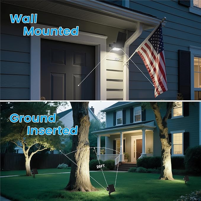 VOLISUN Solar Spotlight Outdoor, IP67 Waterproof Solar Landscape Spot - Image 2