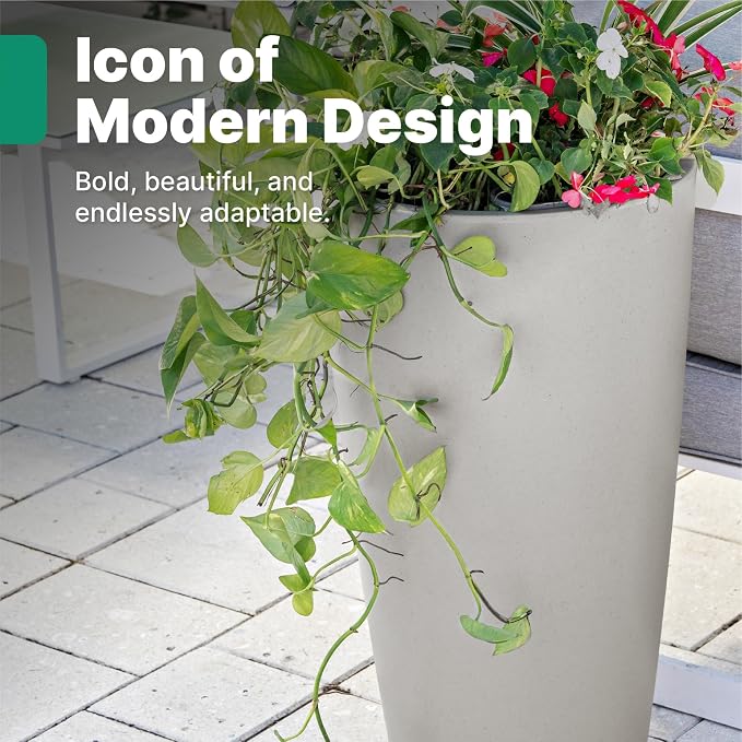 Step2 Tremont Tall Round Tapered Planter, Indoor/Outdoor Plants, Efficient - Image 2