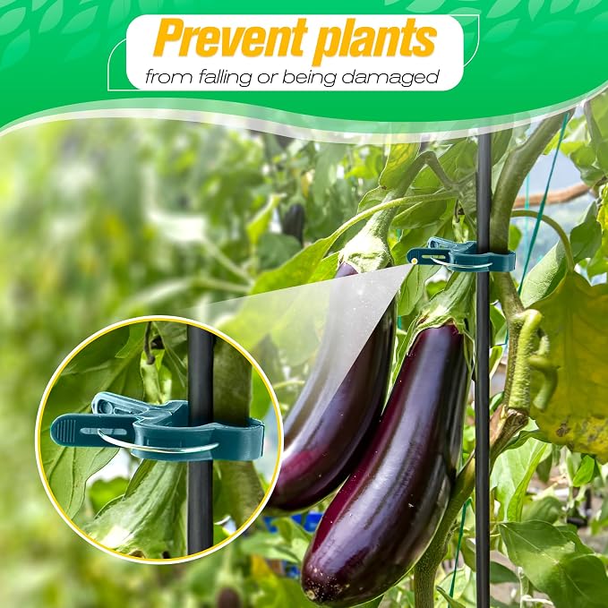Tomato Plant Support Clips – 60 Pcs Reusable Plastic Garden Clips in 2 Sizes - Image 7