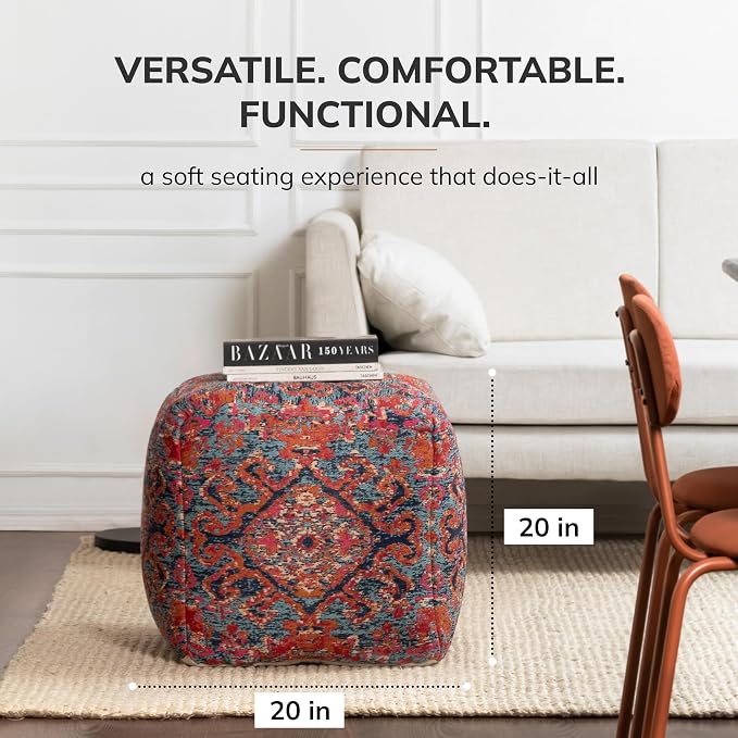 Anji Mountain 100% Handmade & Handcrafted Comfortable Home Décor Pouf Ottoman - Image 3