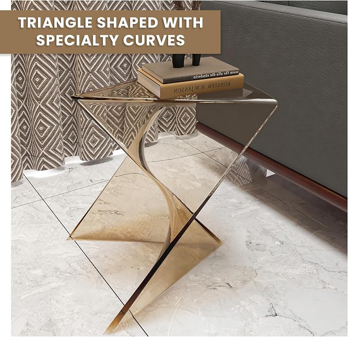 LeisureMod 15.75" Stackable Weather-Resistant Plastic Triangular Side Table - Image 5