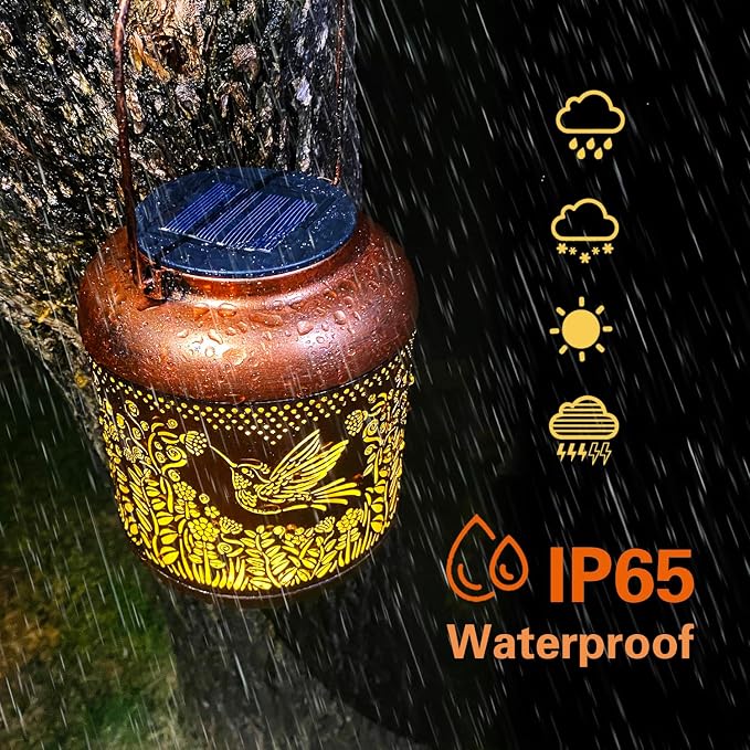 Hummingbird Solar Lanterns Outdoor Waterproof Hanging Solar Lights Hummingbird - Image 8