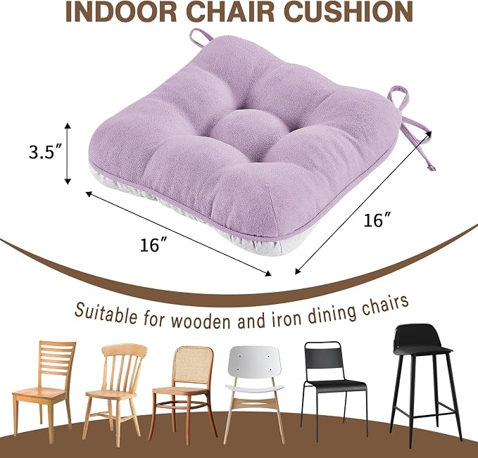 BETU Chair Cushions for Dining Chairs Set of 6, 3.5" Thick Kitchen Table Chair - Image 8